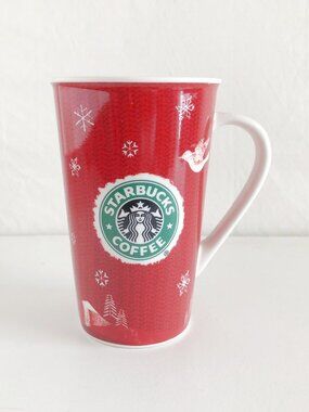 Retro Starbucks Red Tall Holiday Mug Christmas Mug